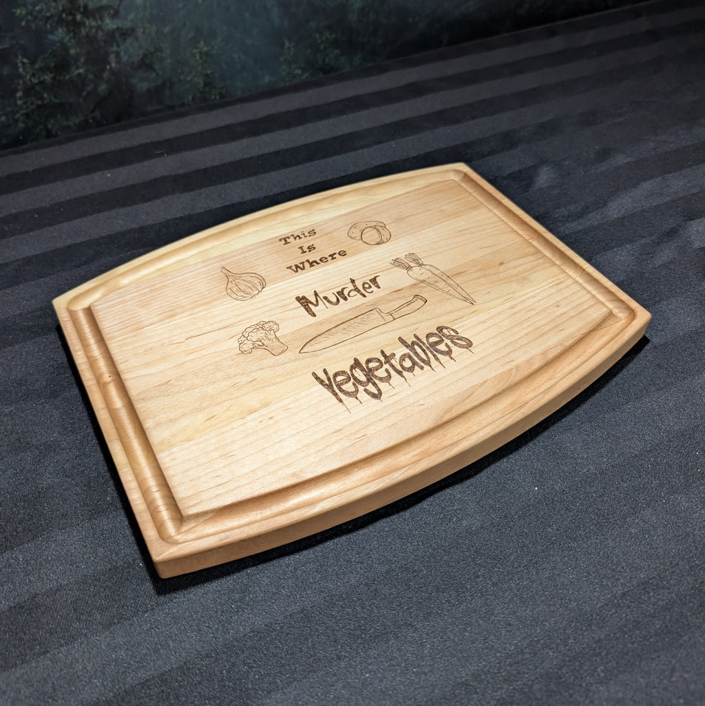 Murder Vegetables Cutting Board