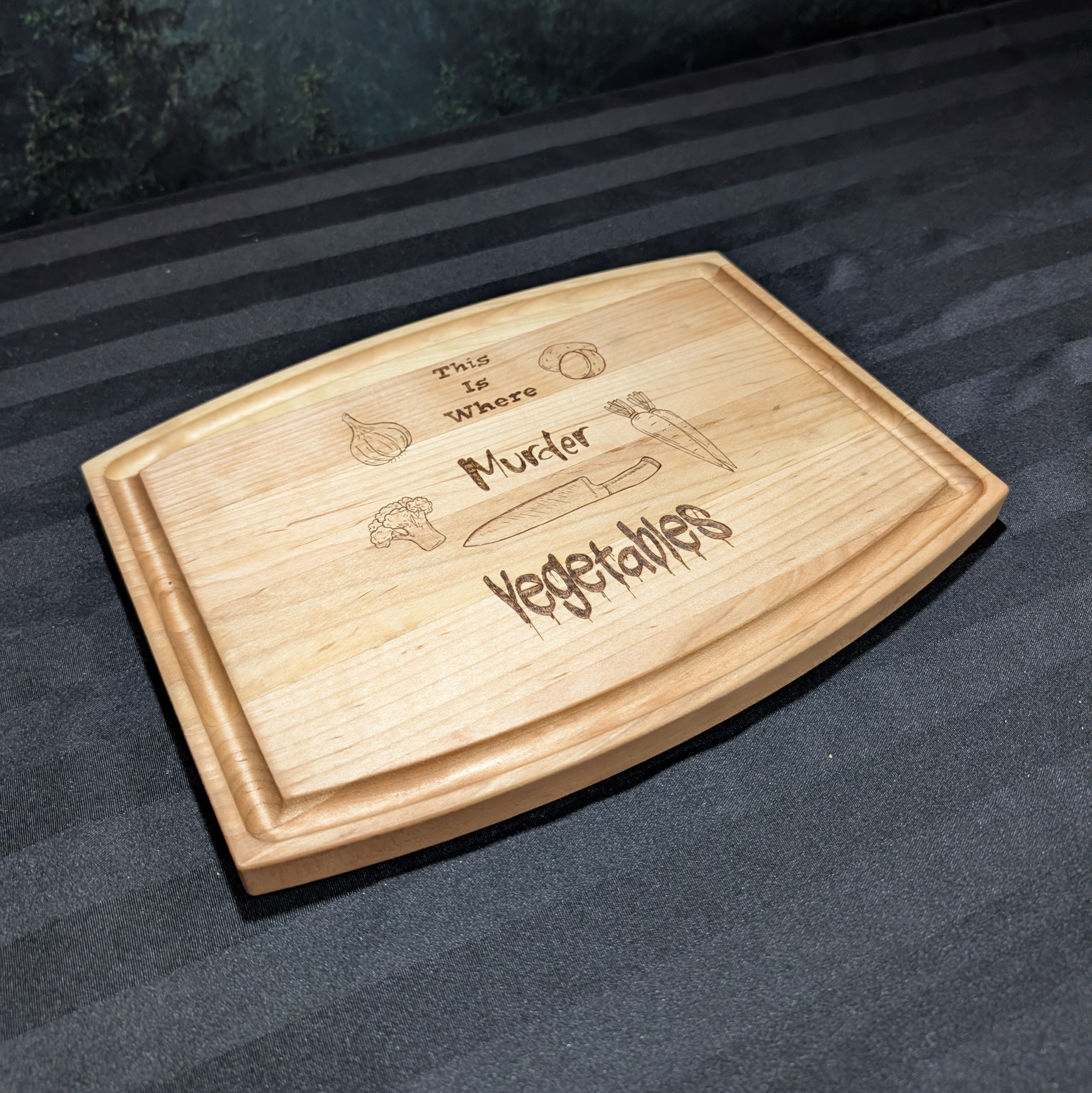 Murder Vegetables Cutting Board