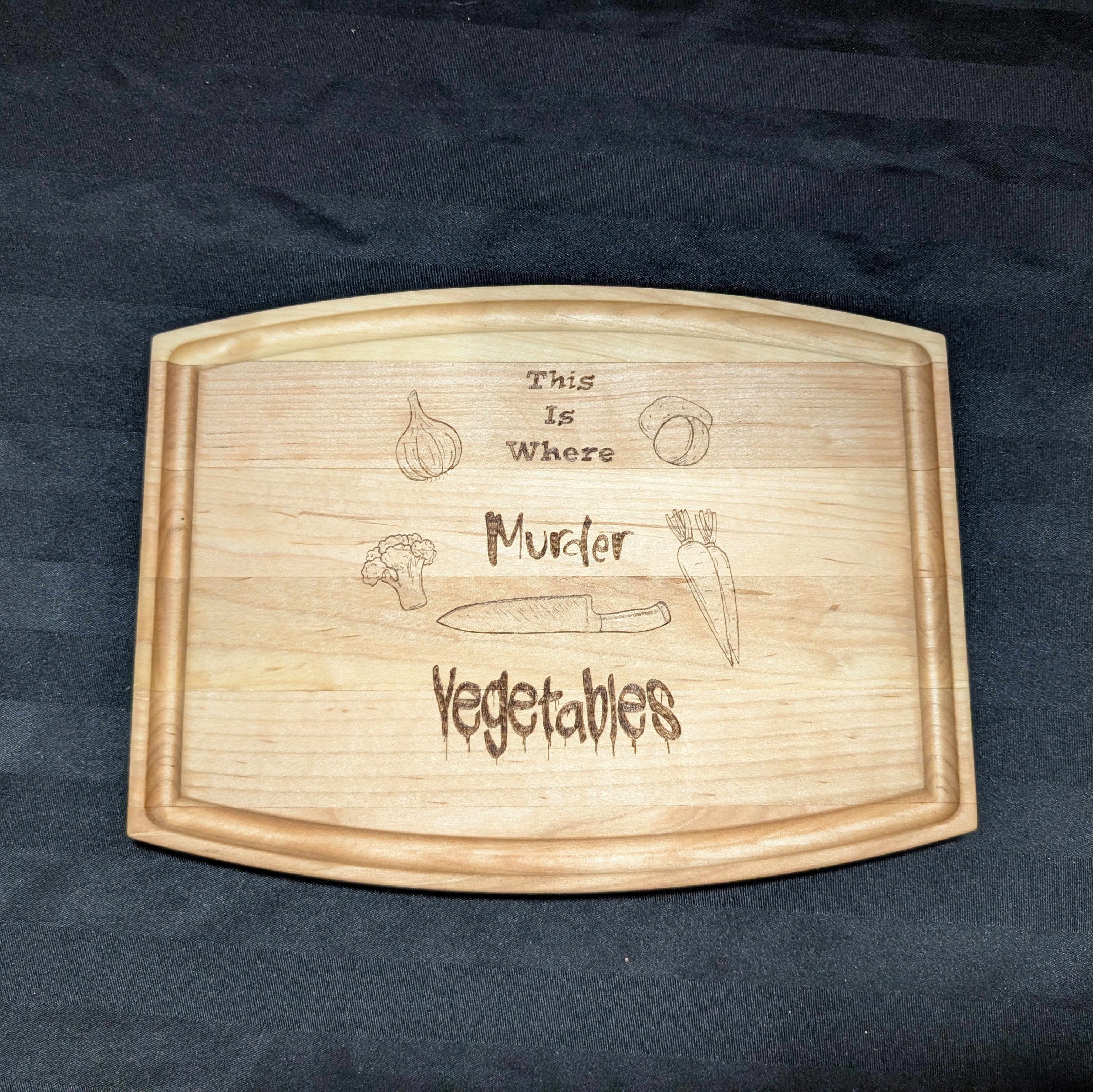 Murder Vegetables Cutting Board