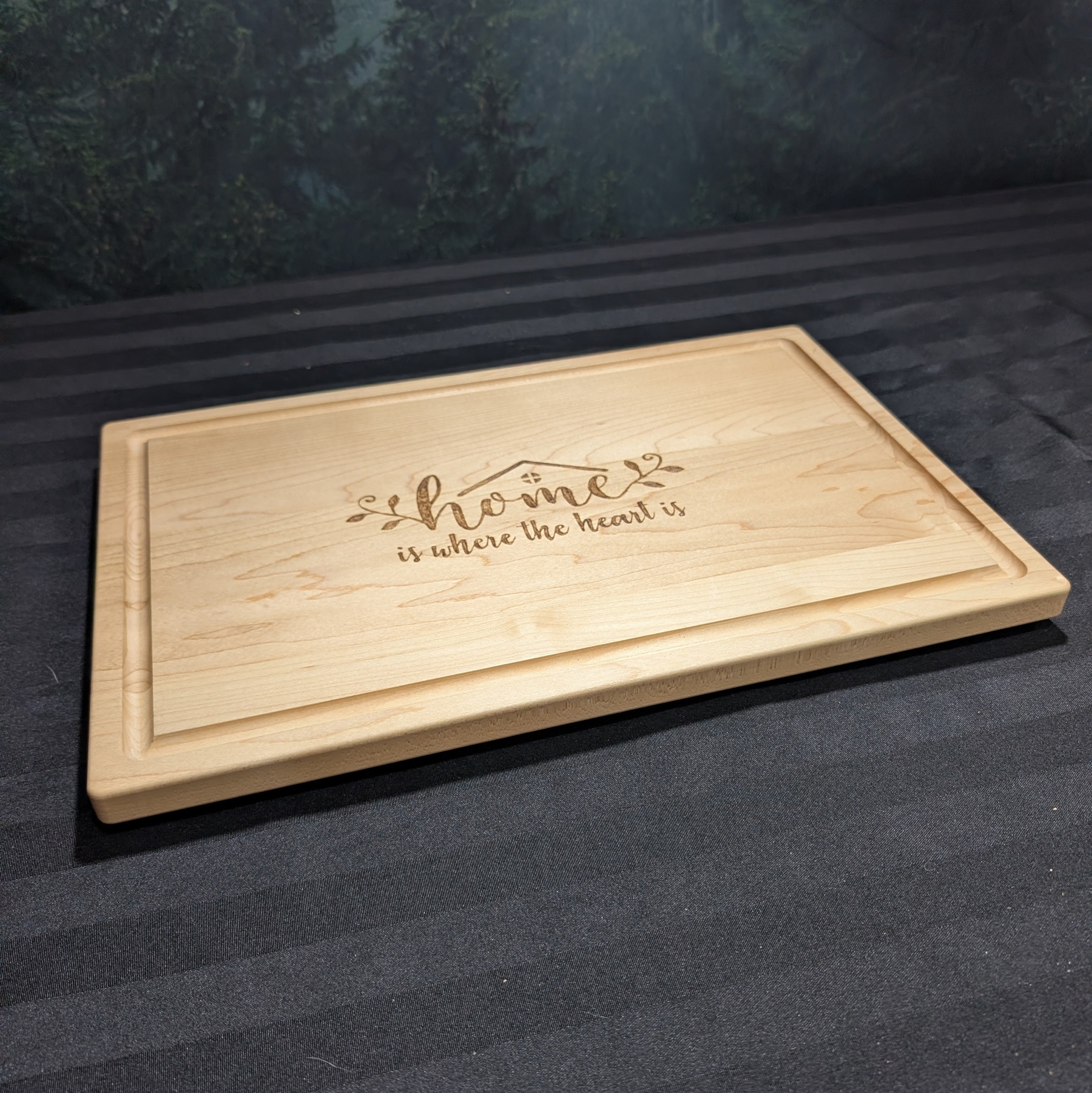 Home Is Where The Heart Is Maple Cutting Board